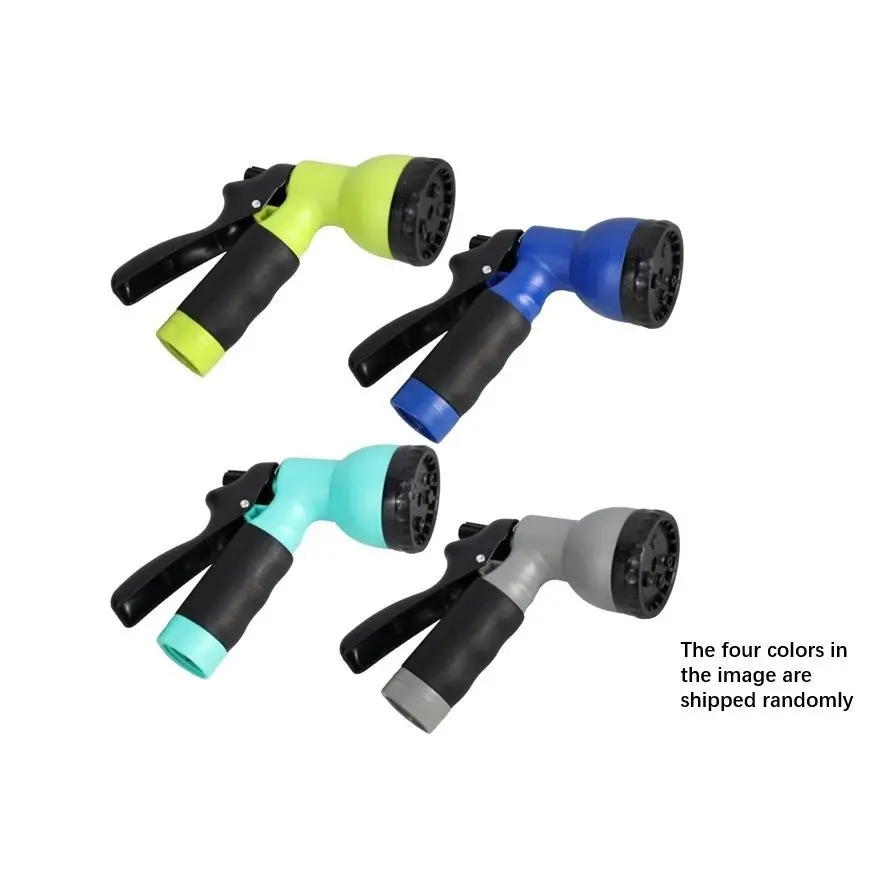1 Pcs of Garden Hose Nozzle Sprayer (One of Four Colors: Blue, Gray, Lime Green, Shipped Randomly) - Adjustable Non-Slip Spray Nozzle for Watering Plants, Car Washing, Pet Showering, and Lawn Cleaning