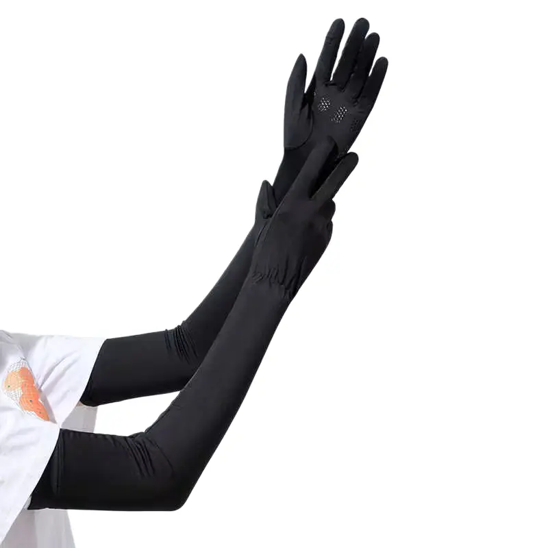Unisex Outdoor Sports Gloves, Full Arm Ice Silk Cooling Sleeves with UPF50+ Sun Protection, Non-Slip & Breathable