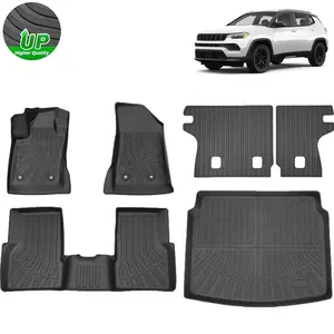 Floor Mats for Jeep Compass 2017-2026 Trunk Mat with Backrest Mat for Jeep Compass Accessories All Weather Cargo Liners Back Seat Cover Protector