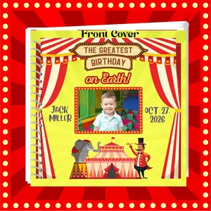 Circus Birthday Memory Book | Pre-Designed Pages | Just Add Photos