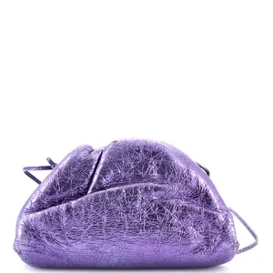 Pre-owned Bottega Veneta material Messenger Bags The Pouch Crinkled Metallic Leather Mini by Rebag