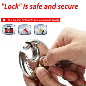 60mm Heavy-Duty Disk Lock for Storage Units, Warehouse Doors, Trailers, High Security C-Level Copper Core, Anti-Pick and Anti-Saw Design