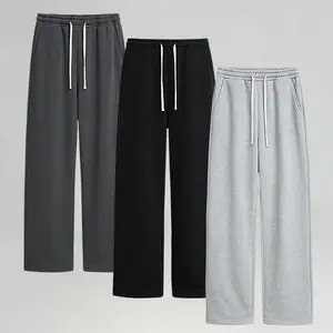 3 Pack Men's knitting Solid Color Drawstring Waist loose Fitting Wide Leg Casual Pants,unisex Chic Sports Trouser,Versatile Plain Joggers,Basic comfy Sweatpants,Suitable For Daily Wear,Outdoor Activities,Commuting,For Spring/Summer/Autumn/Winter Menswear