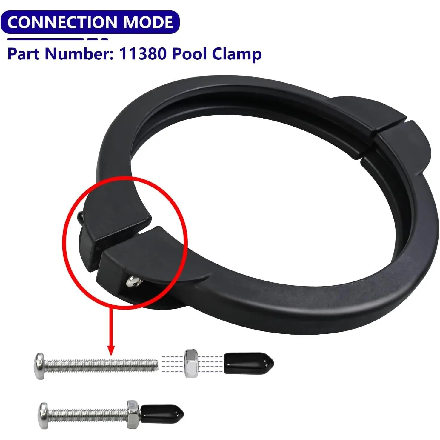 New Sand Filter Clamp Flange Valve Clamp with Nuts & Bolts, 7.08 Inches Direct Replacement for 12″ & 14″ Sand Filters #11380, Easy Installation Car Repair Tool, Filter Repair