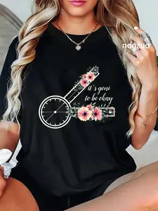 100% Cotton Floral it's goni to be ok, funny physical therapy for women T-Shirt