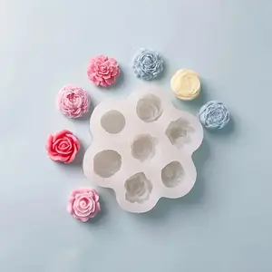 7 Silicone Floral Molds for Candle Wax Melt Soap Resin Crafts, Rose and Flower Patterns, DIY Craft Supplies, Perfect for Home Decor and Gifts
