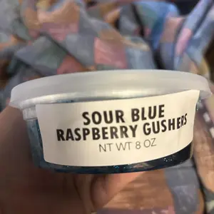 Sour Blue Razz Viral Gushers Gummy Sweet & Sour Blue Raspberry Flavor Tangy Candy Bonbon Snack Dulce