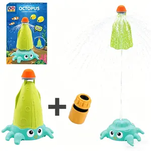 360-Degree Rotating Octopus Water Spray Toy - Durable Plastic Pool Sprinkler, 1.5m Water Pressure-Adjustable Height, Outdoor Backyard Accessory for Toddlers
