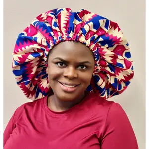 Duma Mbili XL Silk Lined African Print Bonnet