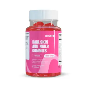 MaxMe Hair Skin & Nails Gummies Berry Flavor No Sugar Supports Stronger Nails Healthy Hair Growth & Skin Care 30 Gummies