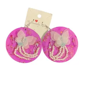 Custom Circle Resin Collage Earrings Custom Circle Resin Collage Earrings