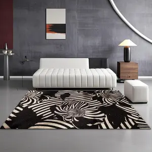 Zebra Stripes Pattern Floor Mat, 1 Count Non-slip Soft Floor Carpet, Decorative Area Rug for Home Living Room Bedroom, Home Decor
