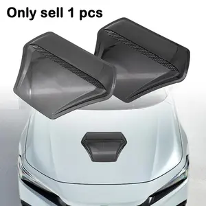 Car modification exterior decoration hood decoration ventilation panel, ABS carbon fiber, black Exterior Parts Bug Shields Vehicle Accessories