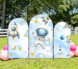 15-day Delivery Outer Space Astronaut Birthday Arch Cover Backdrop Boy Party Blue Chiara Sign