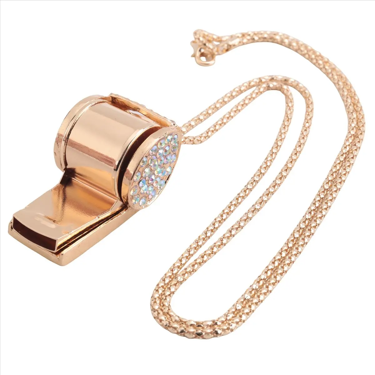 Whistle, Metal Crystal Rhinestone Whistle, Shining Whistle with Keychain for Referees, Coaches, Teachers