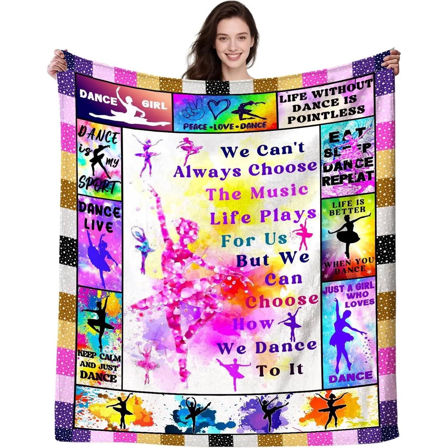 Dance Blanket Soft Cozy Bed Couch Dances Theme Throw Blankets Birthday Gifts for Teen Girls Teachers Women