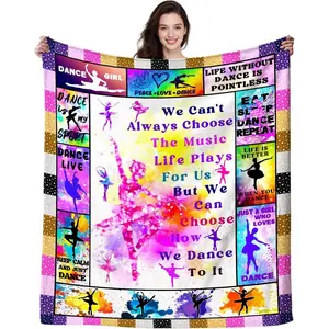 Dance Blanket Soft Cozy Bed Couch Dances Theme Throw Blankets Birthday Gifts for Teen Girls Teachers Women