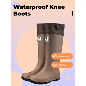 Elegant Knee-High Boots with Zip Closure, Fashionable Wedge Design, Perfect Winter Footwear for Style Lovers, Women, Rain Shoes