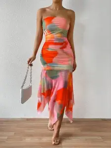 Summer New Style Casual Sexy Bodycon Halter Dress, Irregular Hem Fish Tail Design, Perfect for Vacation and Dates, Sy1029
