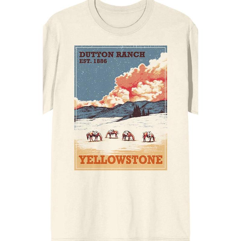 PacSun Men's Yellowstone Vintage Style T-Shirt - Multicolor