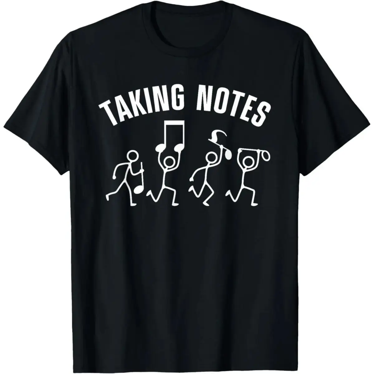 Men's Short-Sleeve Round Neck Print T-Shirt - Funny Music Art, Musical Note Gag, Casual Cargo-Inspired, Soft Basic Streetwear for Music Lovers, Machine Washable, 2XL Top, Graphic