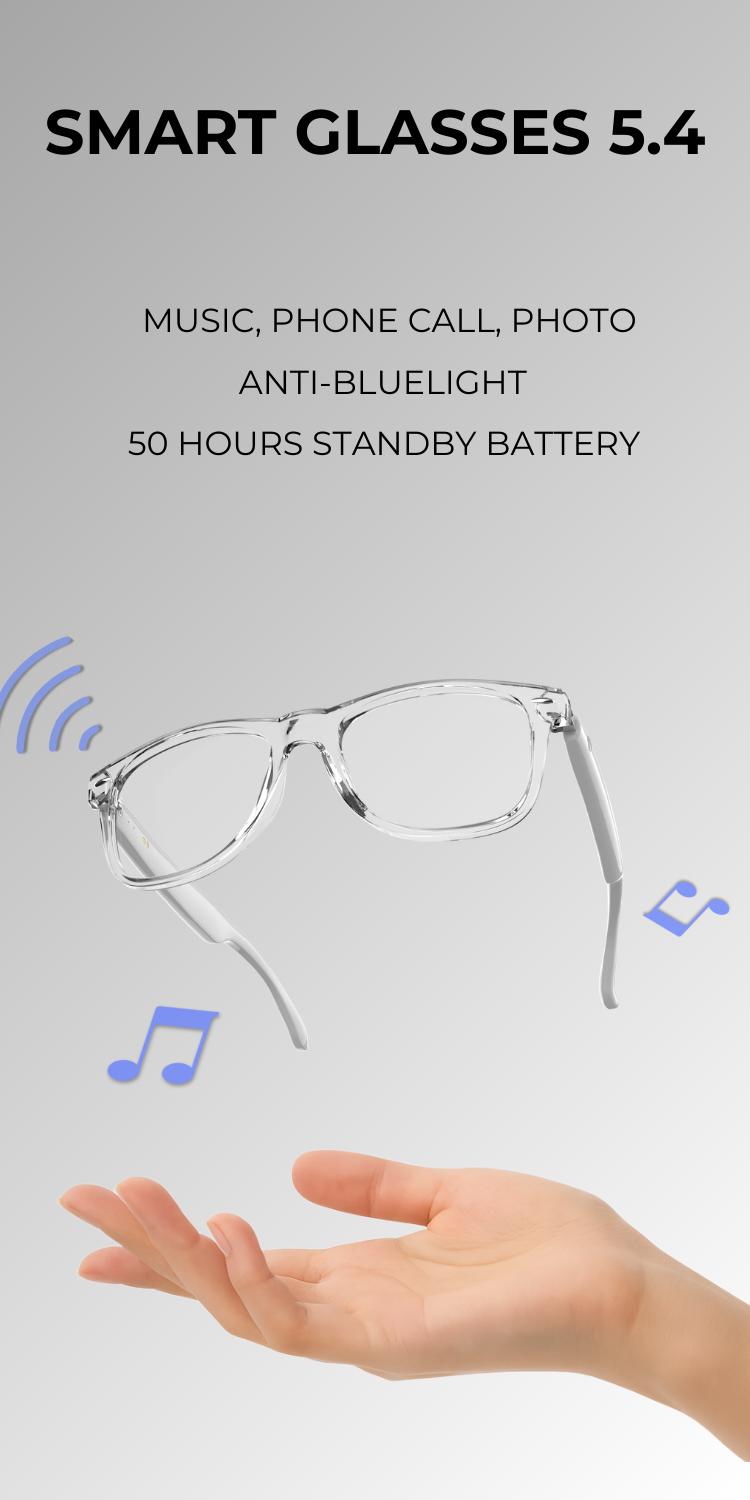 Bluetooth smart glasses Immersive HD Calls & Lossless Audio Experience | 50Hr Playtime & IPX4 Sweat/Water Resistance | Magnetic Charging & Smart Touch Control | Ultralight 30g Frame, Unisex Design for Gym, Office & Street Style