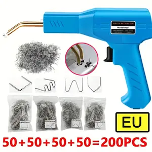 Plastic Welding Kit with 200 Welding Nails, Ergonomic Handle Design, Wide Use for Car Bumper Repair, Dashboard, Motorcycle Plastic Clamps