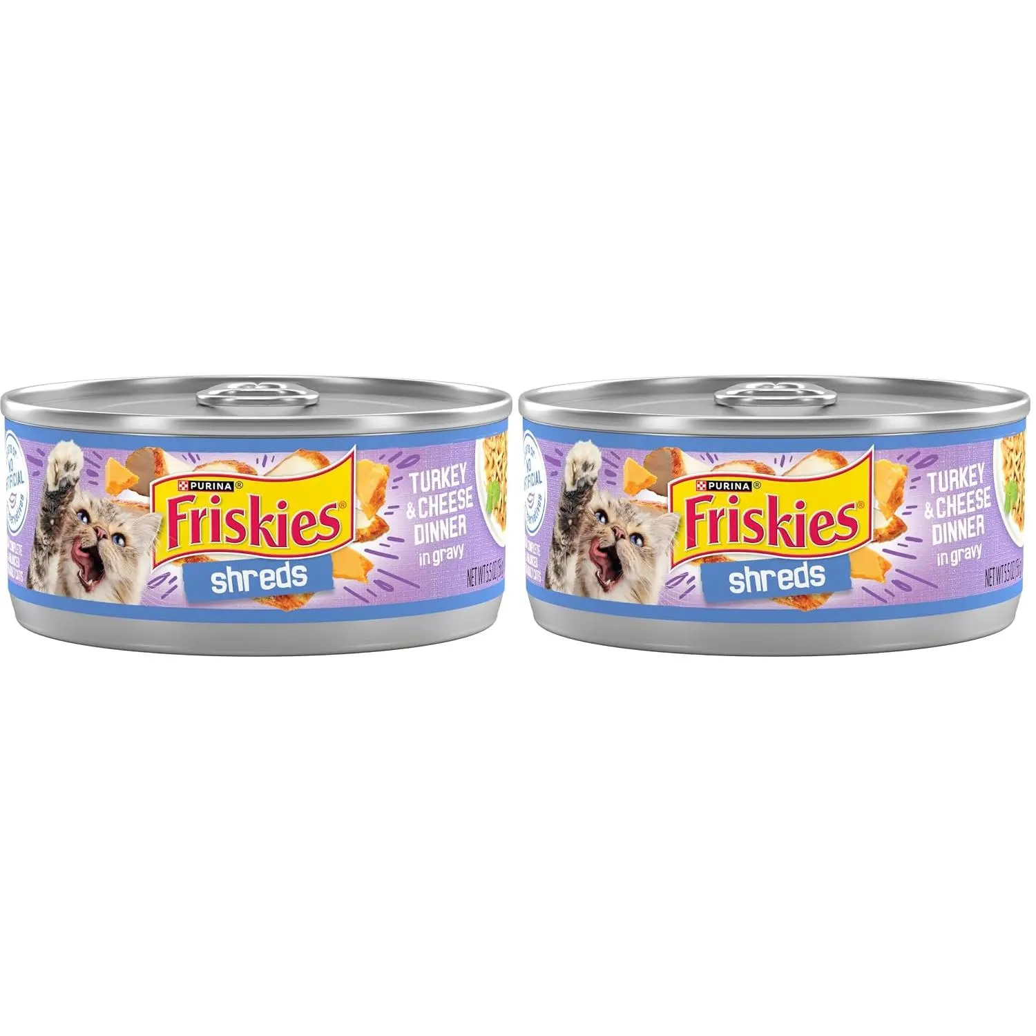 Purina Friskies Shreds Turkey and Cheese Dinner in Gravy High Protein Wet Cat Food - (Pack of 24) 5.5 oz. Cans
