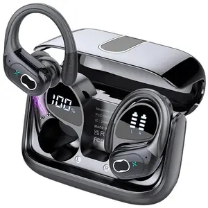 Wireless Earbuds 75hrs Bluetooth 5.4 Headphone Sport, 2026 Bluetooth Earbuds Stereo Deep Bass Over Ear Bud with Earhooks, ENC Noise Cancelling Mic, IPX7 Waterproof Earphone for Gym/Running/Workout