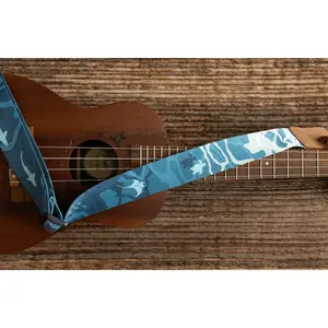 Ocean Ukulele Strap - Adjustable, Leather ends, Instrument Accessory, Gift for musicians.