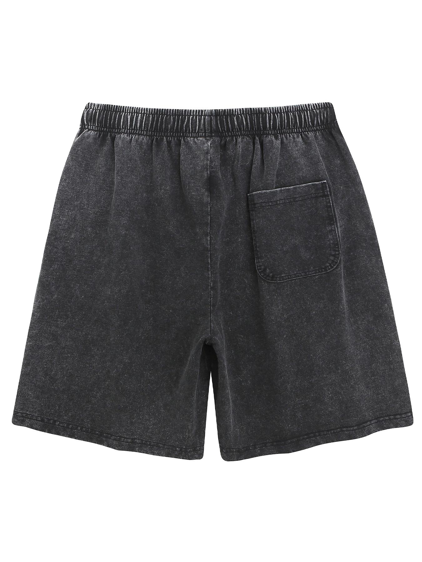 Vintage Washed Matching Set 2 Piece Outfit T Shirt and Shorts 100% Cotton Oversized Streetwear Loungewear for Men Women Acid Wash Summer Casual Set Cozy Breathable Beach Gym Everyday Essentials