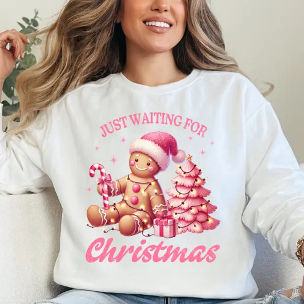 Just Waiting for Christmas" Gingerbread Sweater 🎄🍬
