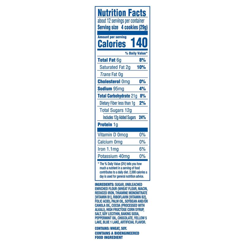 OREO Thins Mint Creme Chocolate Sandwich Cookies, Family Size, 11.78 oz