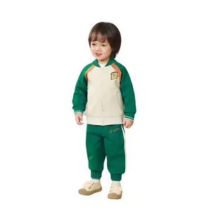 【CICIIBEAR】Baby sportswear set for boys, two-piece baseball outfit, children's outdoor St. Patrick's Day outfit autumn little cotton jacket clothes summer cute sensory socks original peacock suit Boys Mystery Outfit Set heart letter child clothing