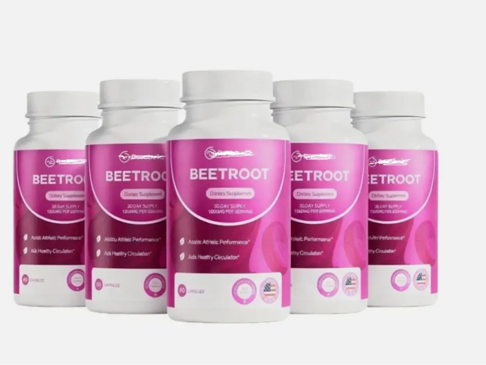 6 Pack Organic Beet Root Capsules - 1300mg Beet Root Powder Aids Healthy Circulation & Vitality, Non-GMO, Beet Root Supplement - 60 Capsules, 30-Day Supply Rosa bell