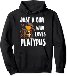 Just A Girl Who Loves Platypus Funny Platypus Costume Pullover Hoodie - Janessaho Shop 28B082B35QJR