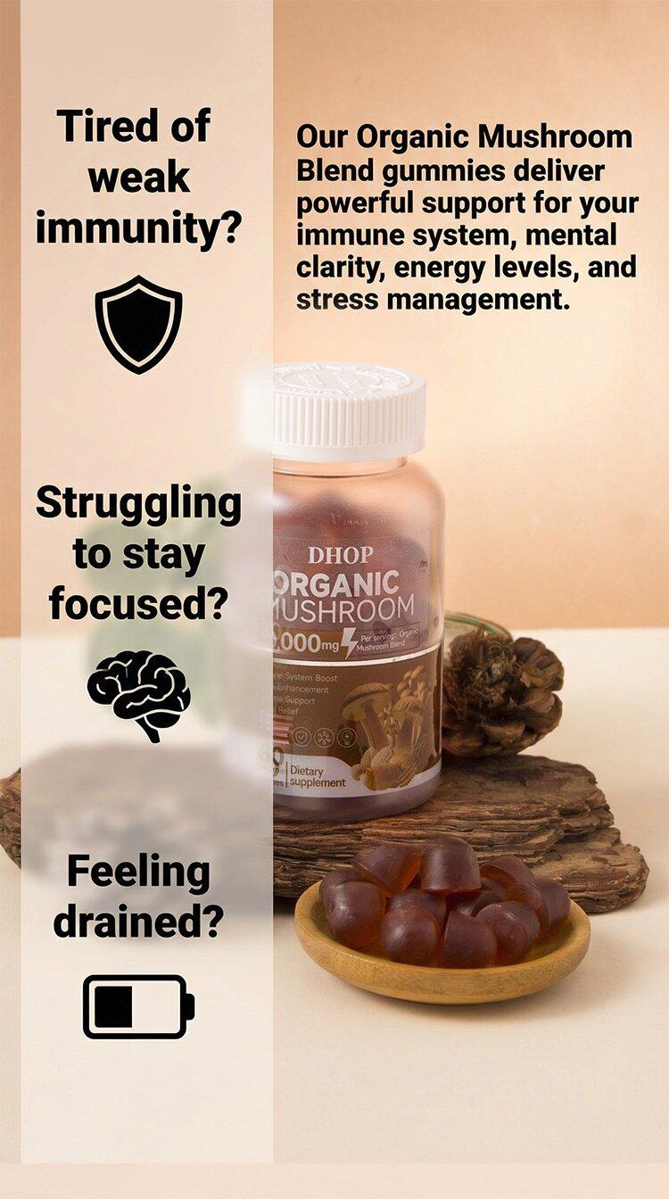 Boost Your Immunity Naturally!  DHOP 30,000mg Organic Mushroom Gummies