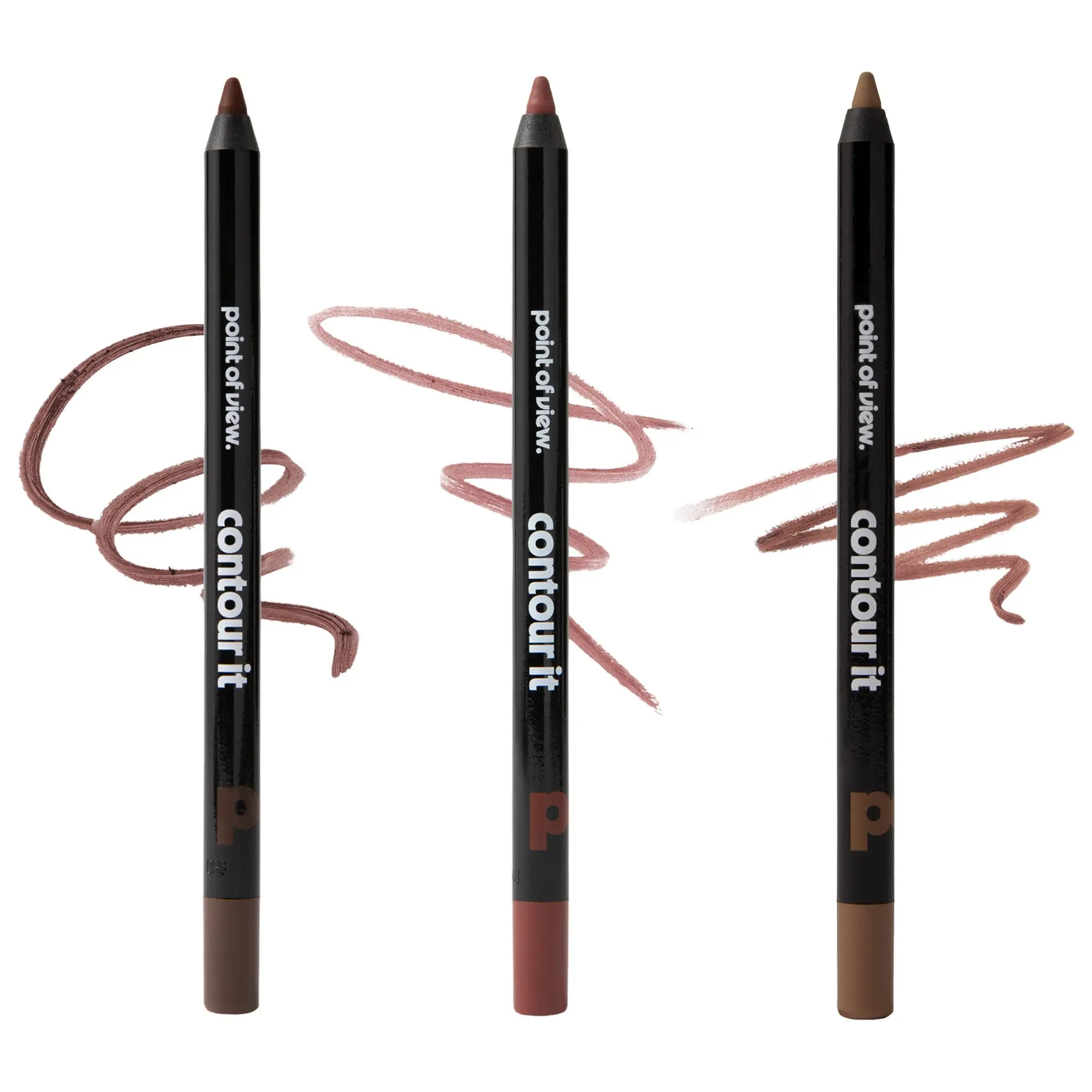 point of view. contour it long-lasting lip liner trio makeup gift set dark 3 x .042oz/1.2g