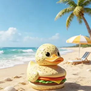 Hamburger Duck Resin Figurine Craft, Unique Home Decor Ornament, Perfect Gift Idea for Animal Lovers, High-Quality Resin Material