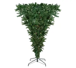 Northlight 7' Green Spruce Upside Down Tree - Clear Lights