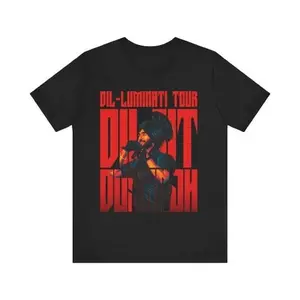 Diljit Dosanjh Punjabi Singer T-Shirt Collection for Men and Women Casual Crewneck Short Sleeve Slim Fit Digital Print Top