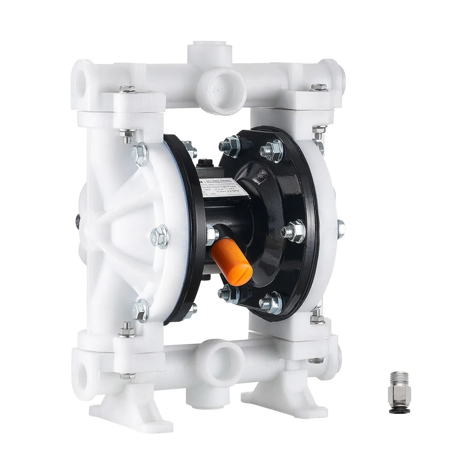 【DealsForYouDays】VEVOR Air-Operated Double Diaphragm Pump - 4.4 GPM, 1.5 in Inlet/Outlet, 100 PSI Max Polypropylene Pneumatic Pump - Leak-Proof, Corrosion-Res. for Agricultural Spraying, Automotive Industries