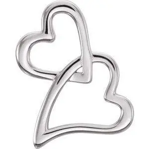 Platinum Double Heart Slide Pendant