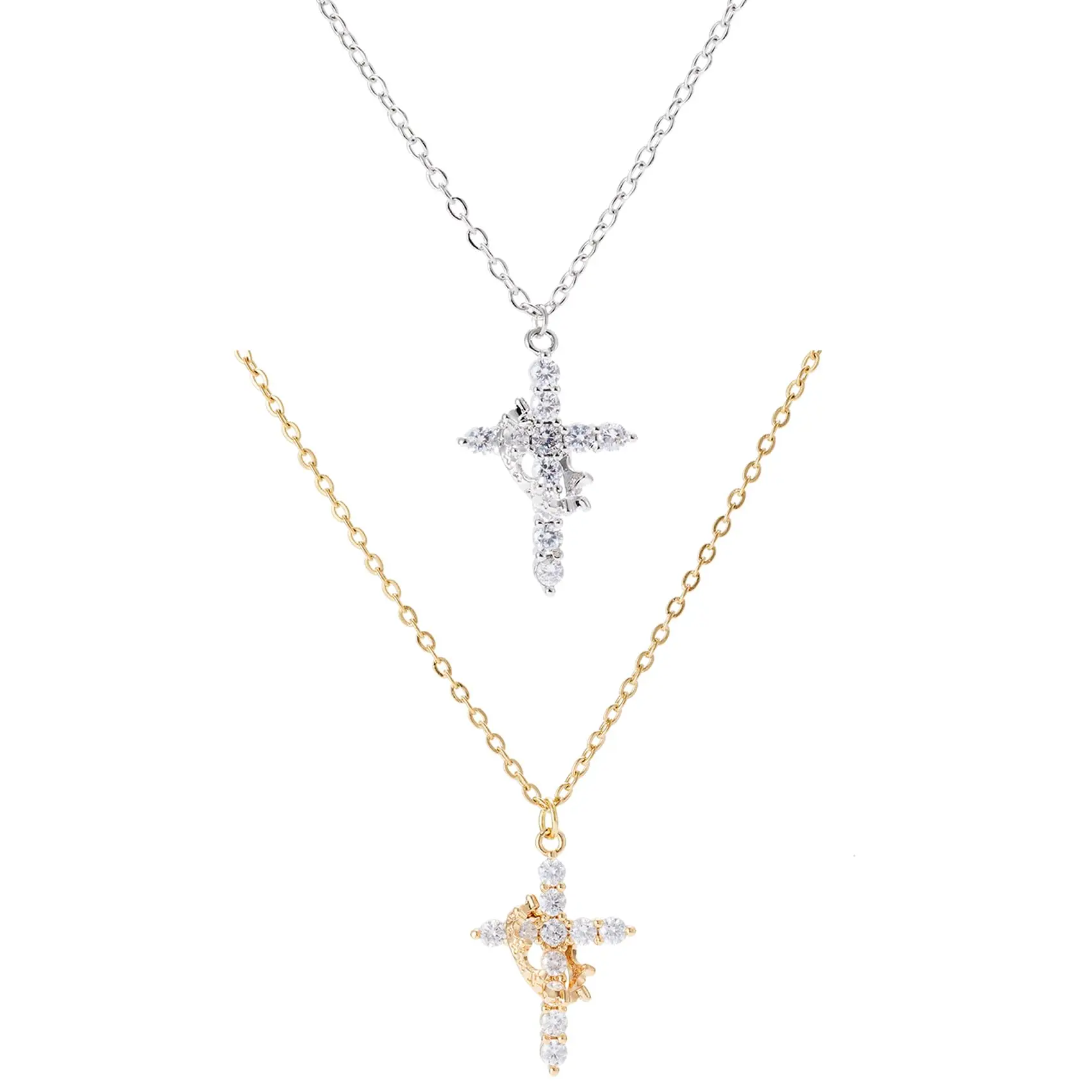 Simple Crown & Cross Pendant Choker Necklace for Women & Men & Girls Pretty Crown Cross Necklace For Daily Clothing Decor Trendy All-match & Exquisite Jewellery Charms Gifts for Fashion