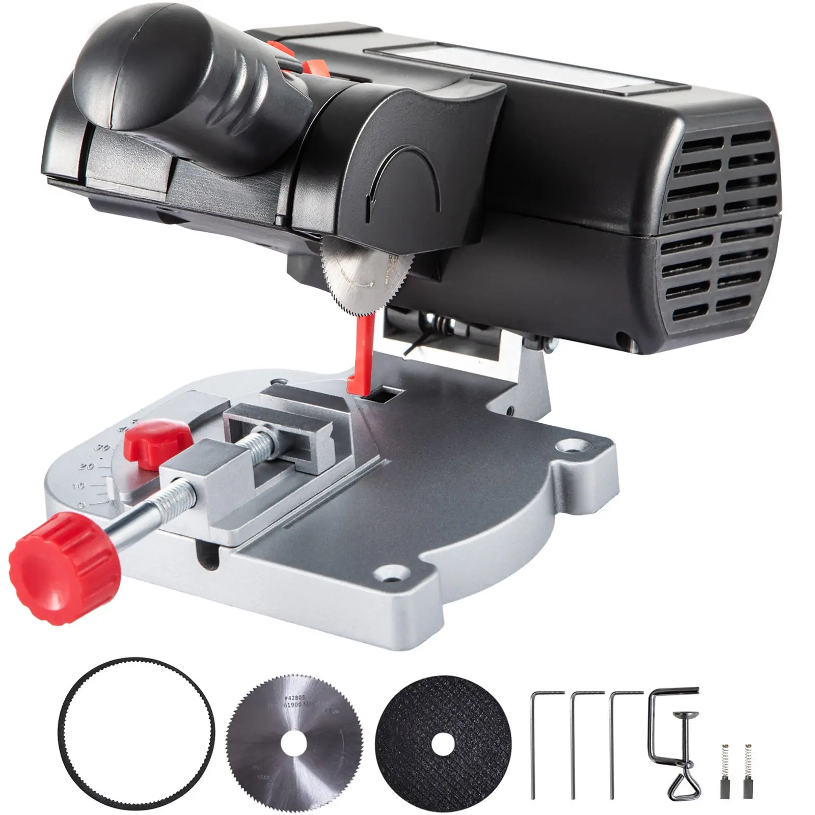 VEVOR Mini Miter Cut-off Chop Saw, Two 2-5/16\" Blade of Steel and Resin with 1/2inch Cutting Depth, 0-45° Benchtop Miter Saw for Copper, Aluminum, Wood, Zinc in Hobby Craft