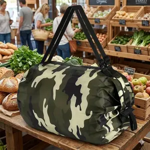 Water-Resistant Durable Nylon Travel Bag, Large Capacity Foldable Tote Backpack for Camping Commute, Lightweight Anti-Wrinkle Waterproof Daypack, Unisex Student Backpack for Daily Use