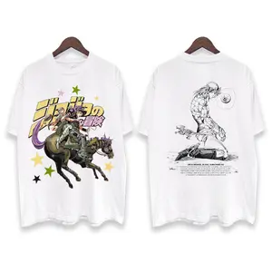 JoJo "Golden Spin Pose" Vintage Oversized Tee Anime T-shirt 100% Cotton Original Design Men's Top for Fans