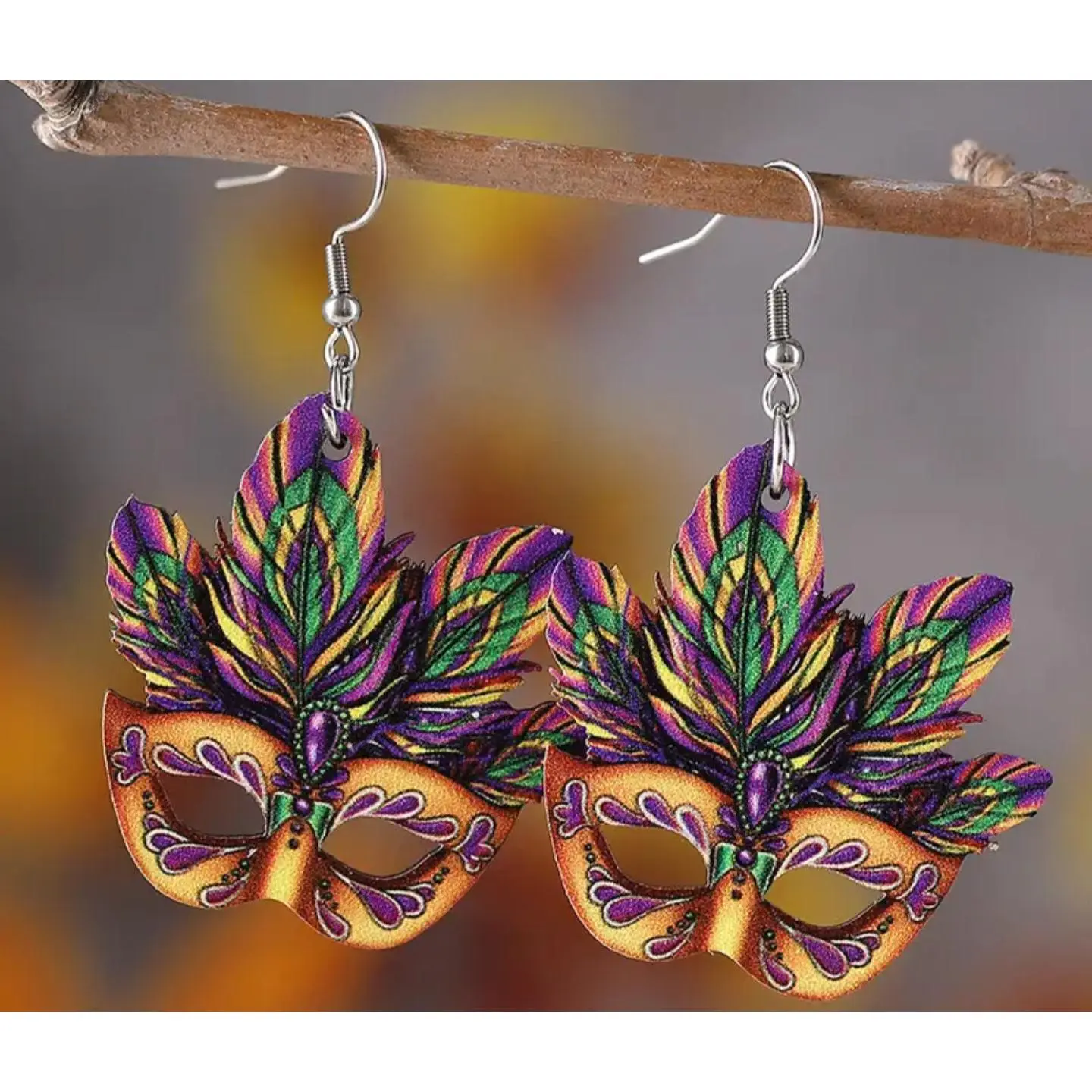 Mardi Gras Mask Earrings