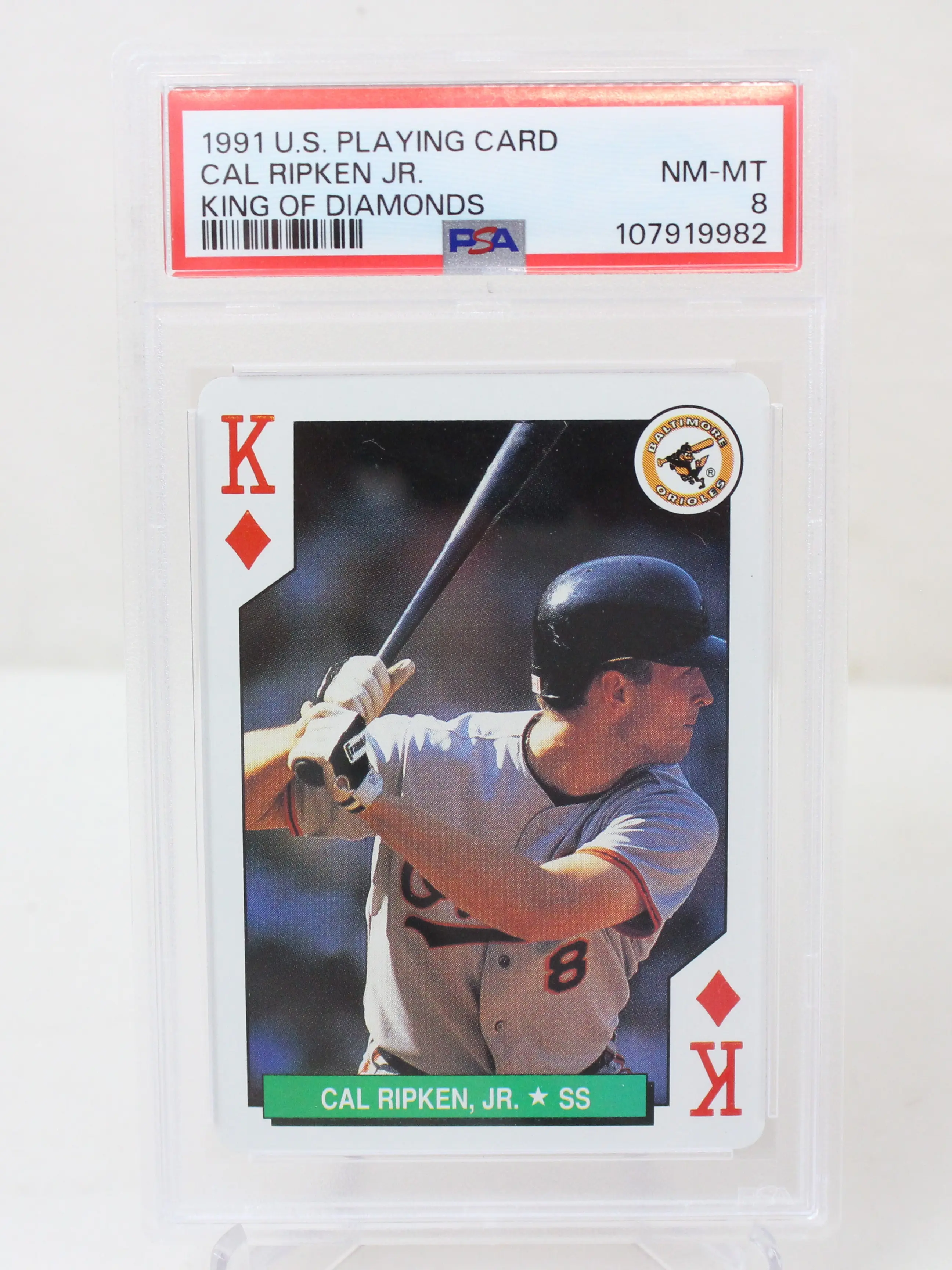 1991 U.S. Playing Cards King Diamonds Cal Ripken Graded PSA 8 Orioles HOF