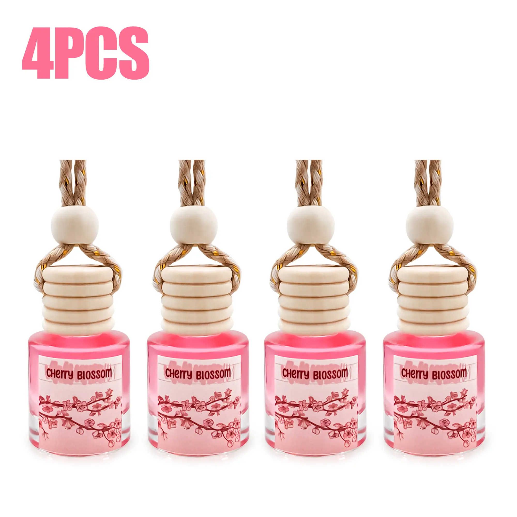 4Pack Car Air Fresheners Hanging Scent Oil Diffuser,8ML Nature Frangrance Friut Juciy Perfume Last Long Time With Three Scents For Car & Live Gifts